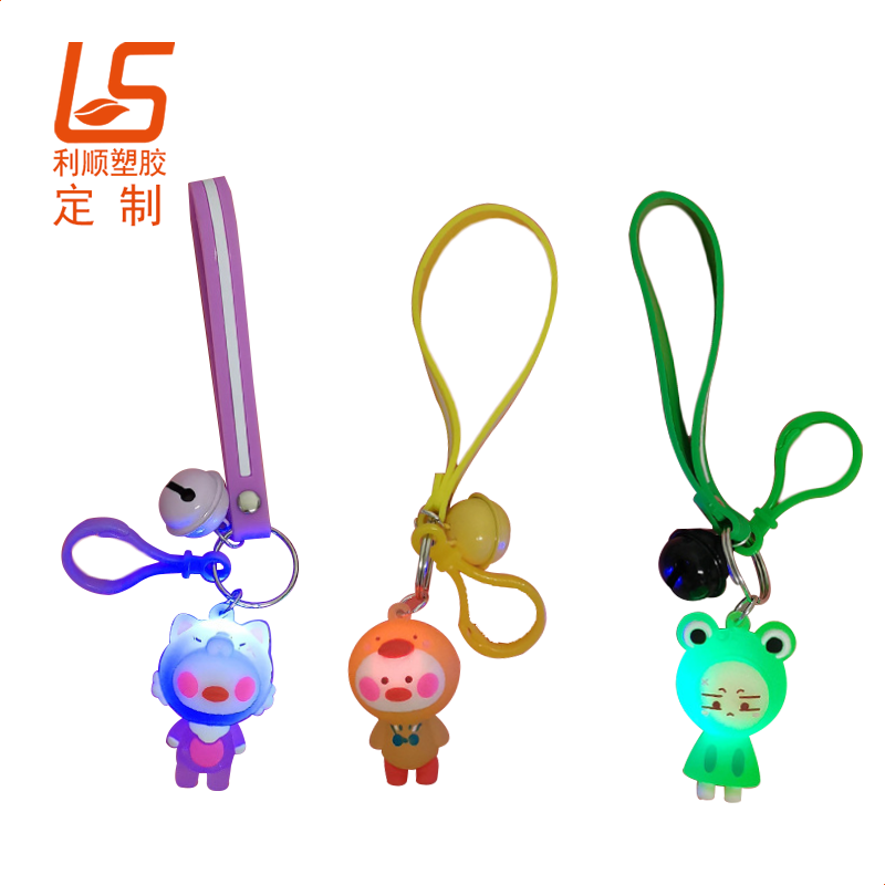 定制夜騎硅膠LED背包閃燈掛件發光公仔 (1)