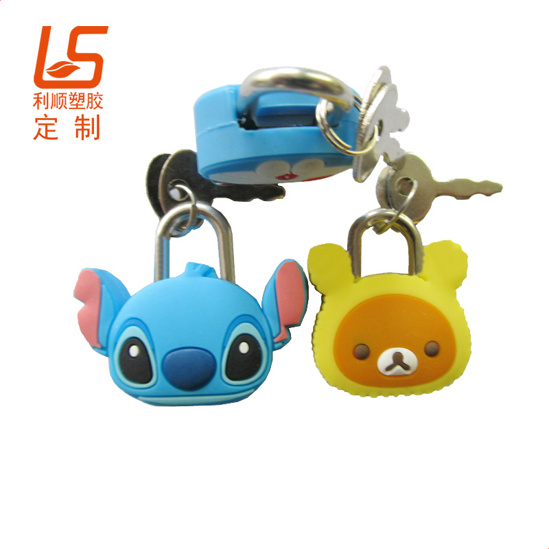 定制卡通PVC軟膠掛鎖 卡通公仔迷你掛鎖